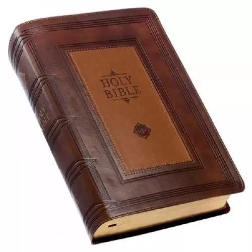 KJV Bible Giant Print - Faux Leather, Saddle Tan/Butterscotch